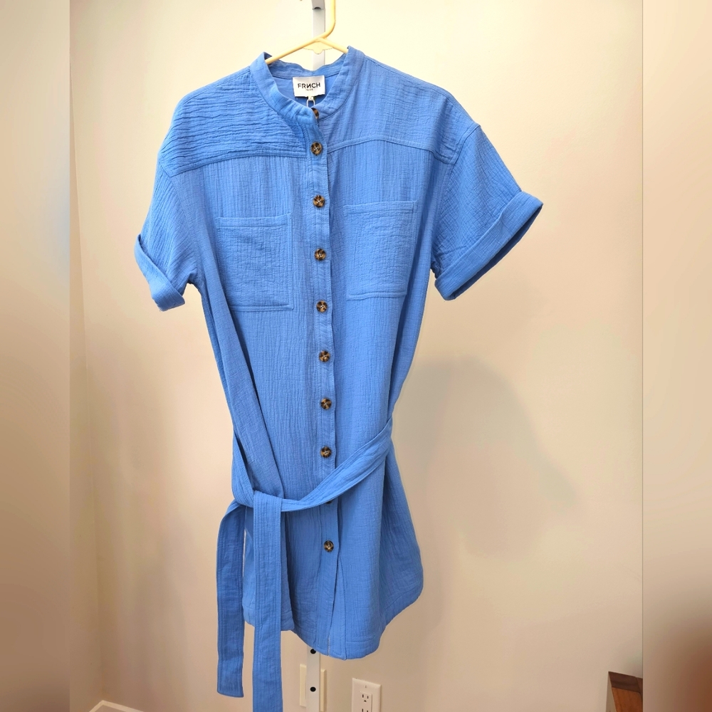 NWT French Paris dress, size large . Periwinkle blue.